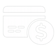 Payment icon showing a credit card with a dollar sign.